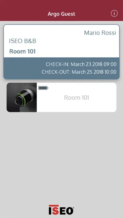 Ảnh chụp màn hình của ISEO Argo Guest