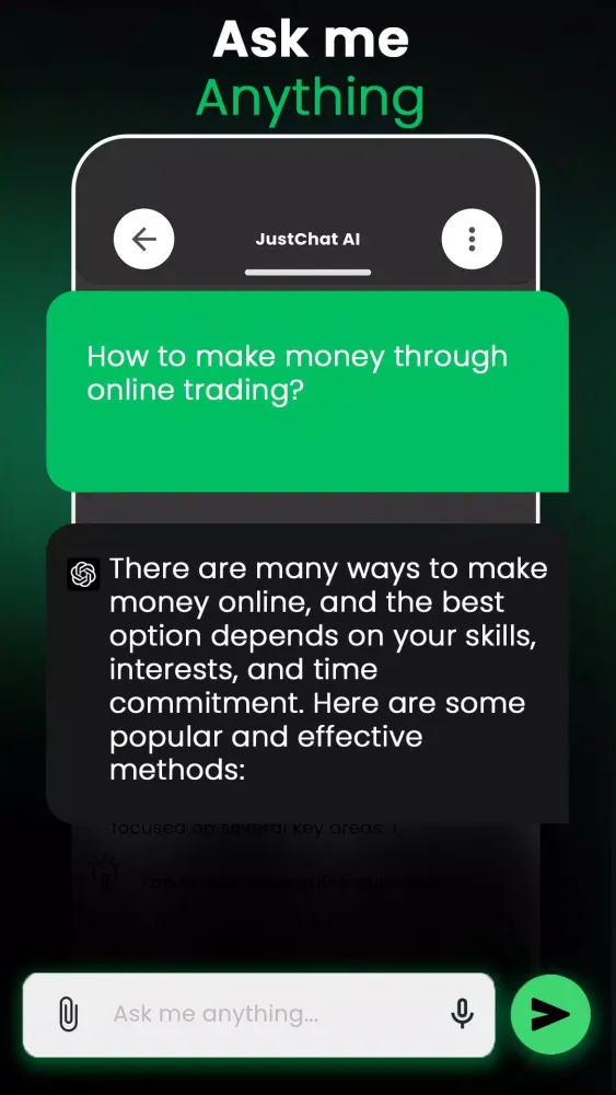 JustChat: Chatbot AI Assistant Screenshots