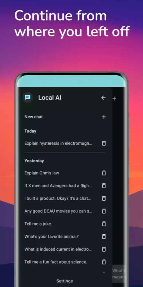 Скриншоты Local AI