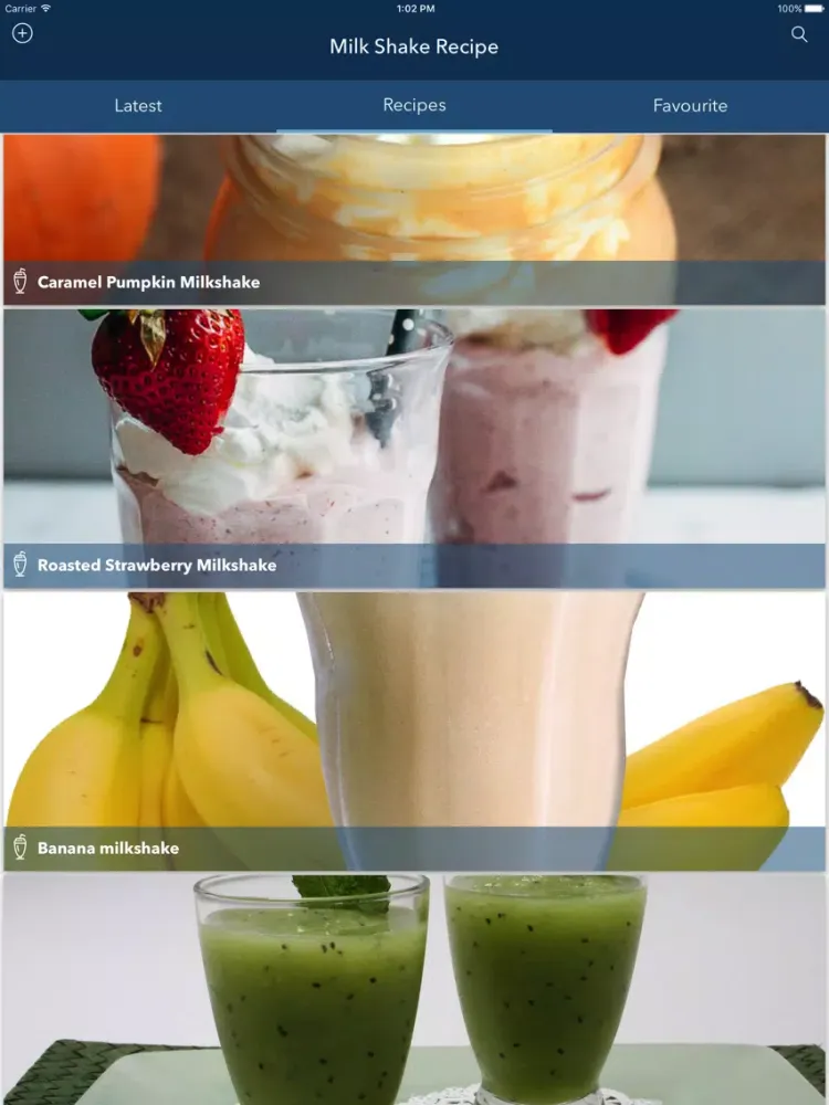 Milk Shake Recipes - Homemade iPad  Screenshots