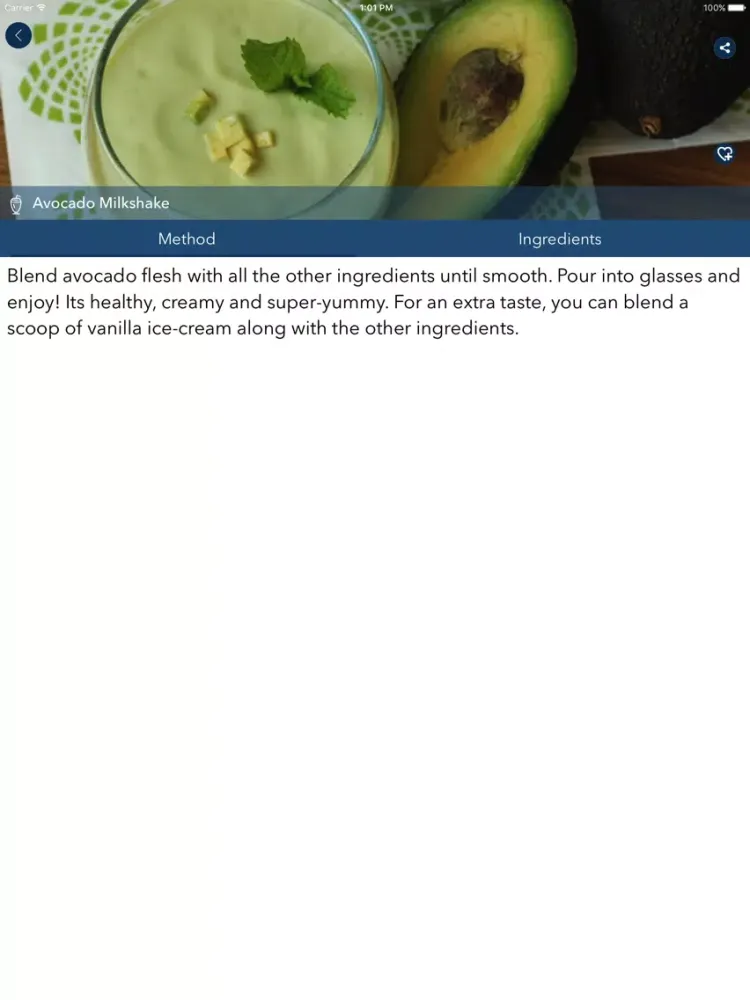 Milk Shake Recipes - Homemade iPad  Screenshots