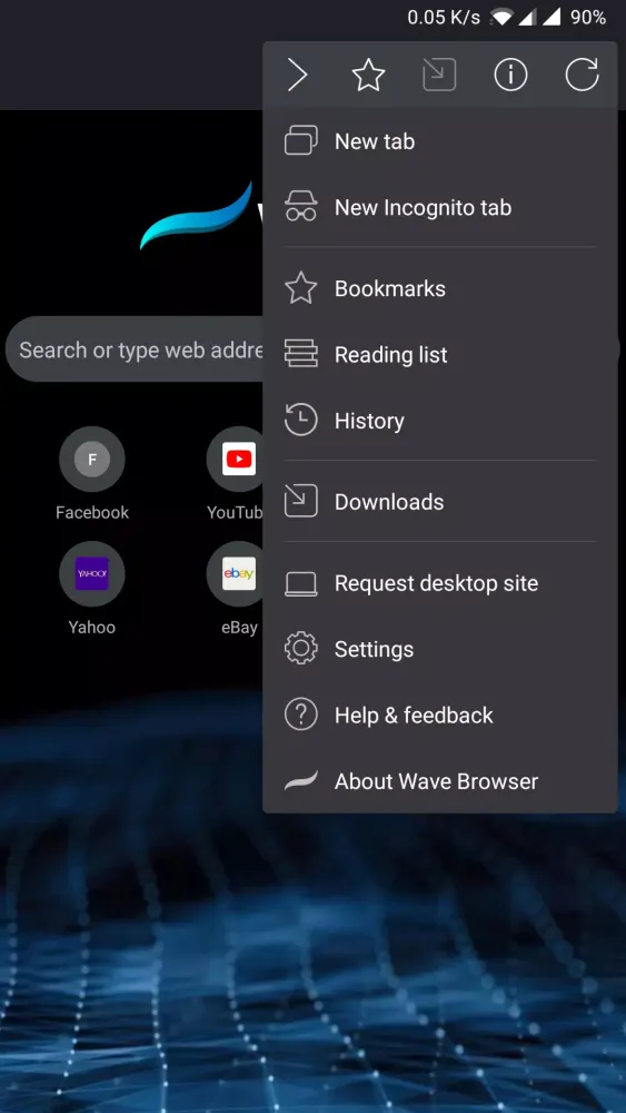 Capturas de pantalla de Wave Browser