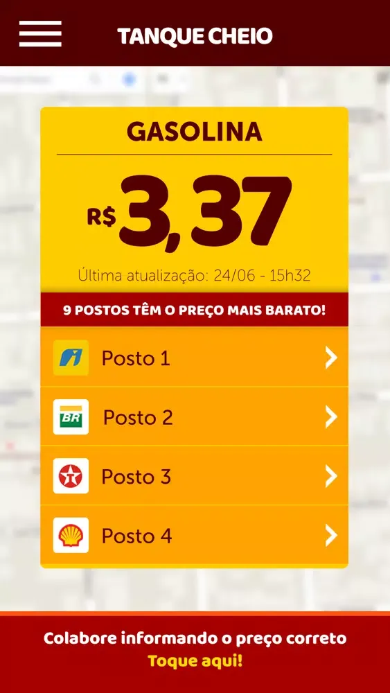 Скриншоты App Tanque Cheio