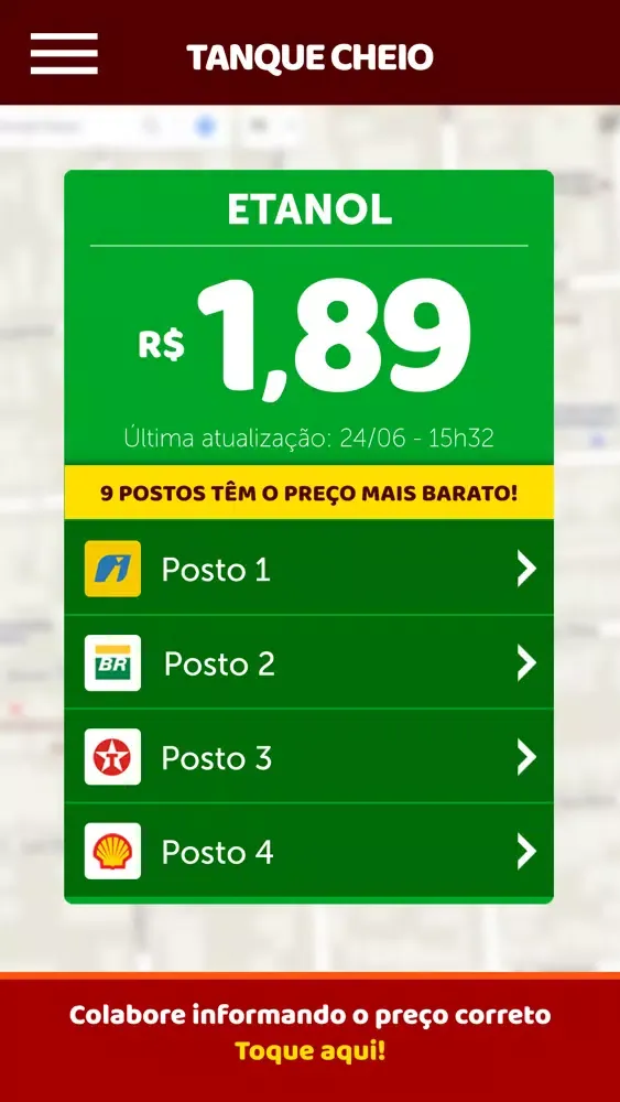 Скриншоты App Tanque Cheio
