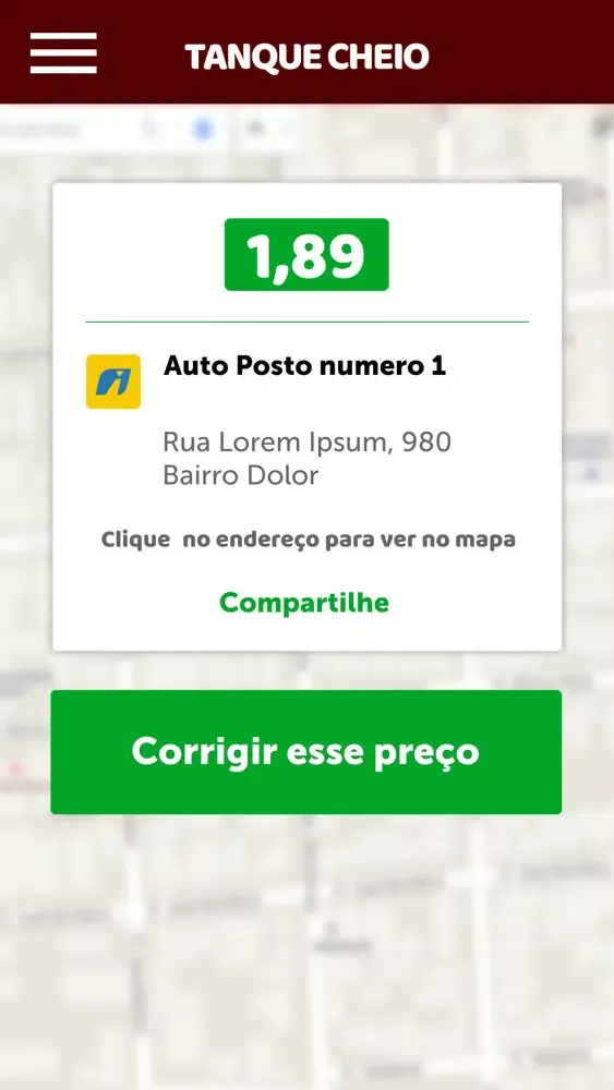 Скриншоты App Tanque Cheio