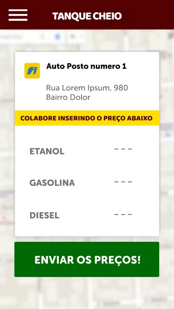 Скриншоты App Tanque Cheio