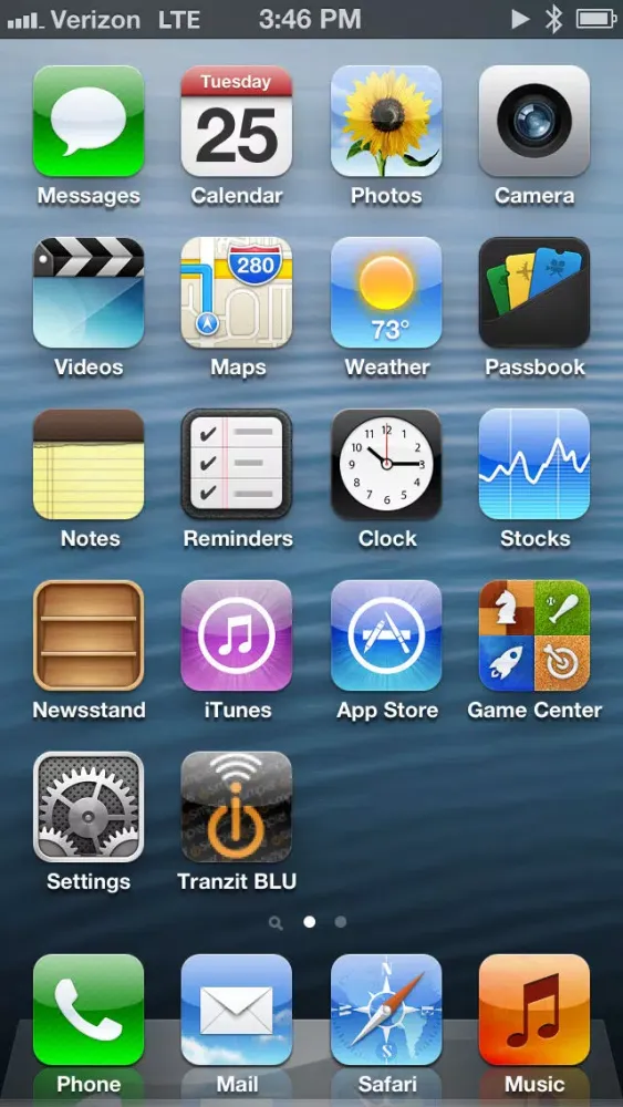 ภาพหน้าจอของ iSimple TranzIt BLU