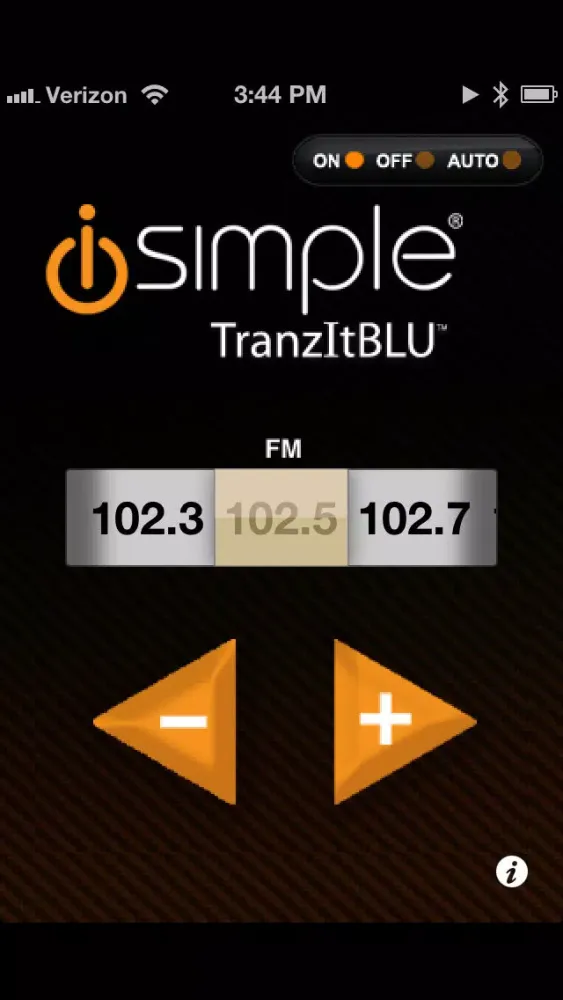 ภาพหน้าจอของ iSimple TranzIt BLU