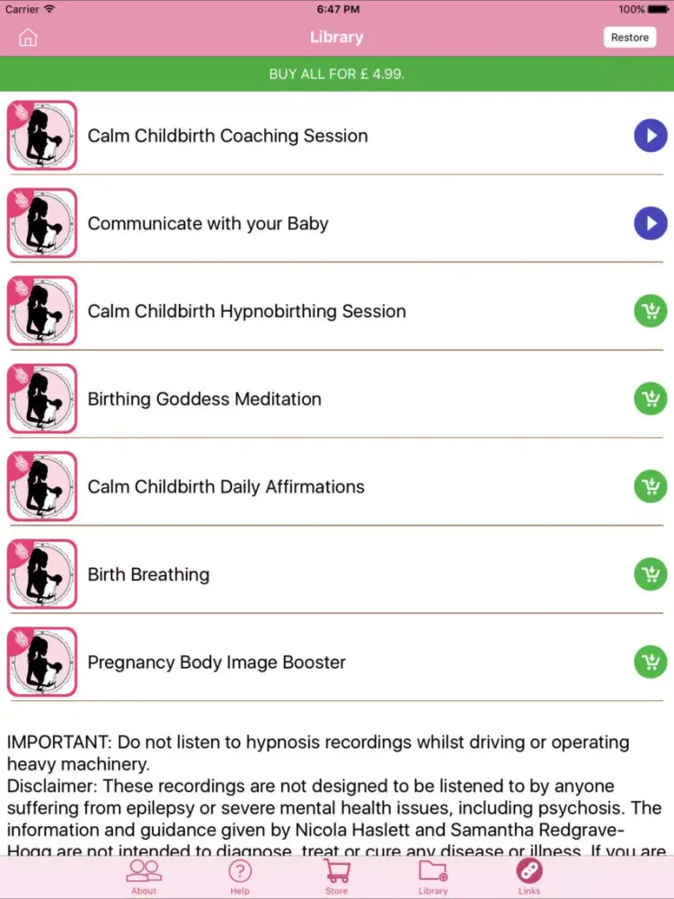 Calm Childbirth Hypnobirthing iPad  スクリーンショット