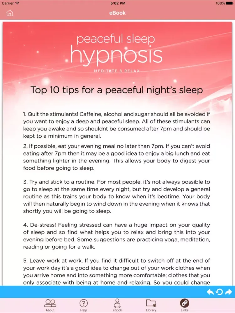 Peaceful Sleep Hypnosis Full Version iPad  Screenshots