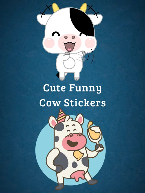 Cute Funny Cow Strickers iPad  Screenshots