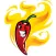 Red Chili Fire Stickers