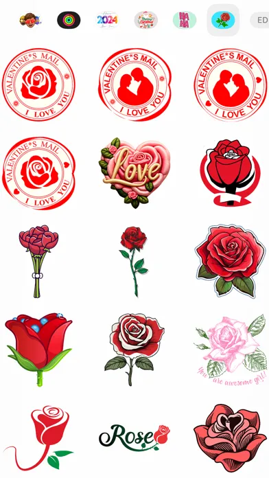 Ảnh chụp màn hình của Red Rose Valentine's Stickers