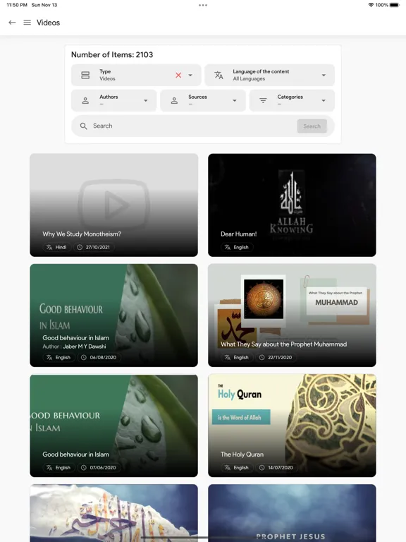 Capturas de tela do IslamHouse app iPad 