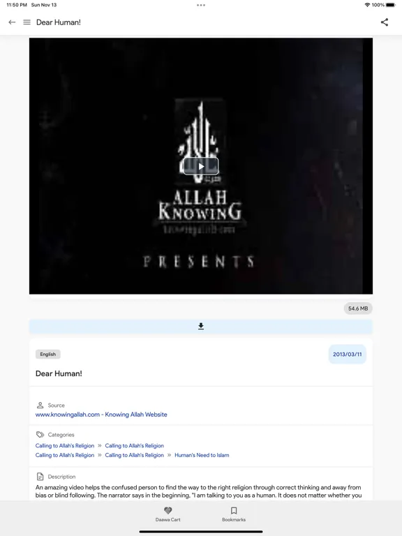 Capturas de tela do IslamHouse app iPad 