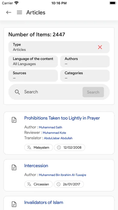 Capturas de tela do IslamHouse app