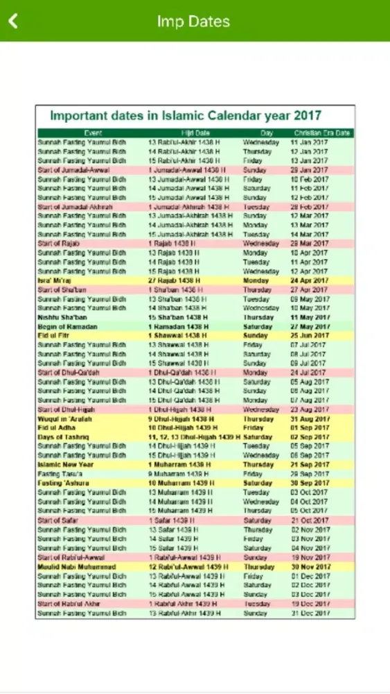 Islamic Calendar 2017 Ekran Görüntüleri