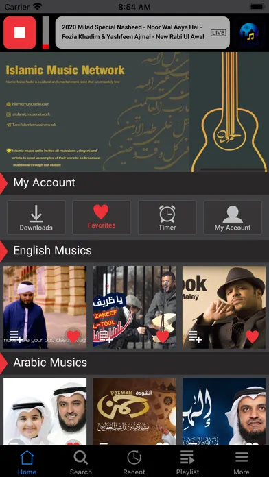 Capturas de pantalla de Islamic Music Radio Network