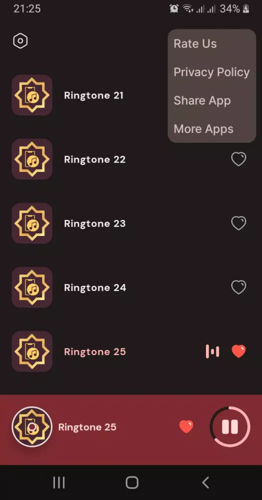 Capturas de tela do Arabic Islamic Ringtones