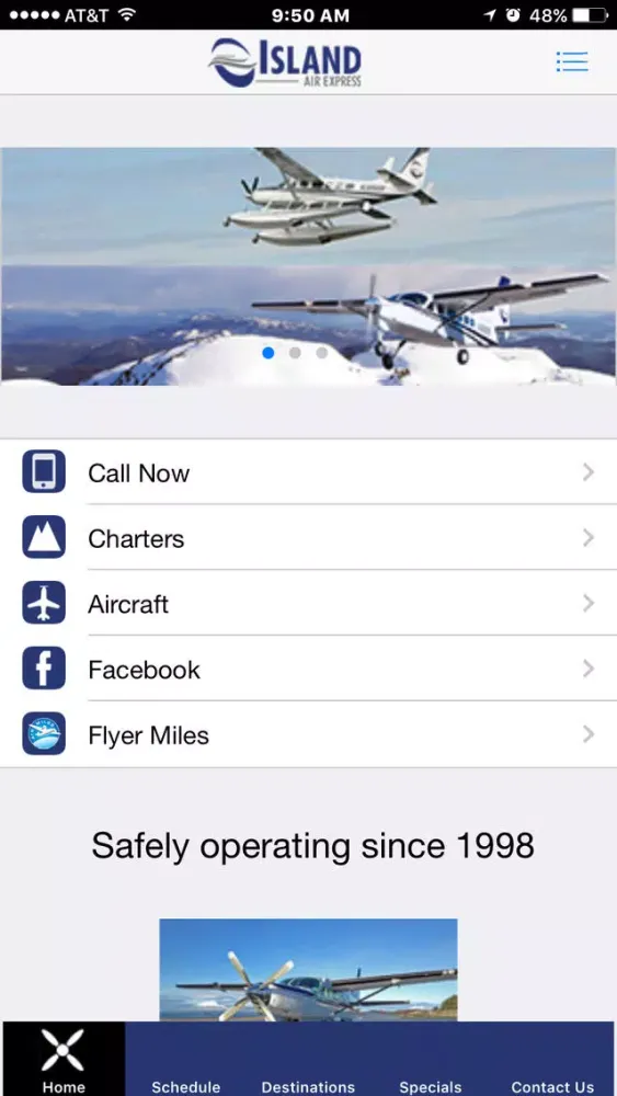 Tangkapan layar Island Air Express