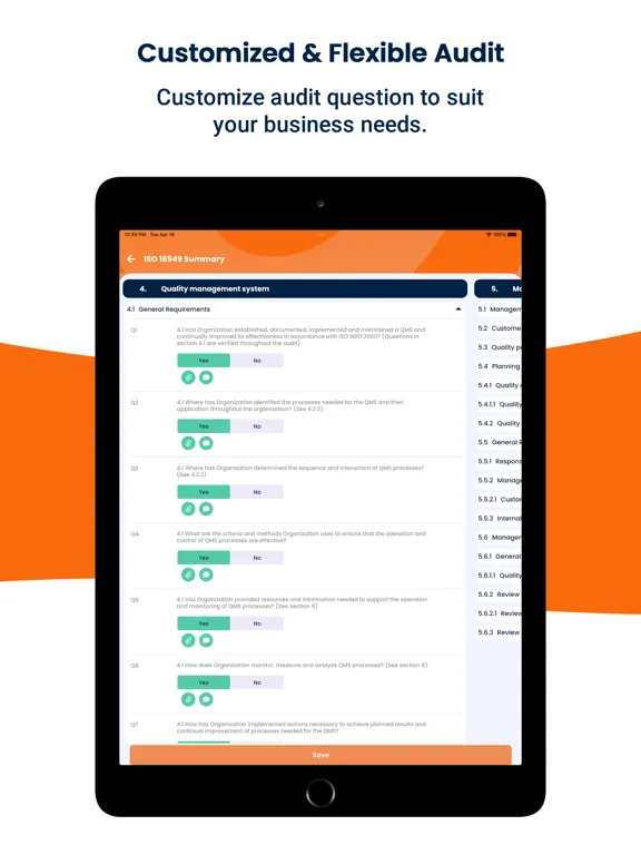 Zrzuty ekranu Nifty ISO 16949 Audit iPad 