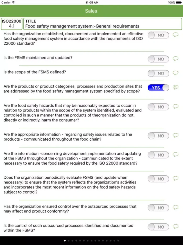 Tangkapan skrin ISO 22000- Internal Food Safety Audit iPad 