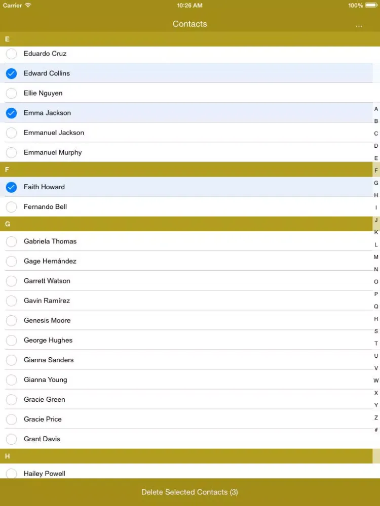Zrzuty ekranu Contact Spring Cleaner - Delete/Restore contacts and Manage your contacts efficiently iPad 