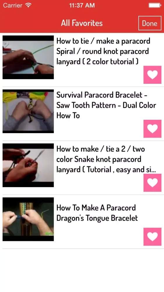 Zrzuty ekranu Paracord Styling Guide