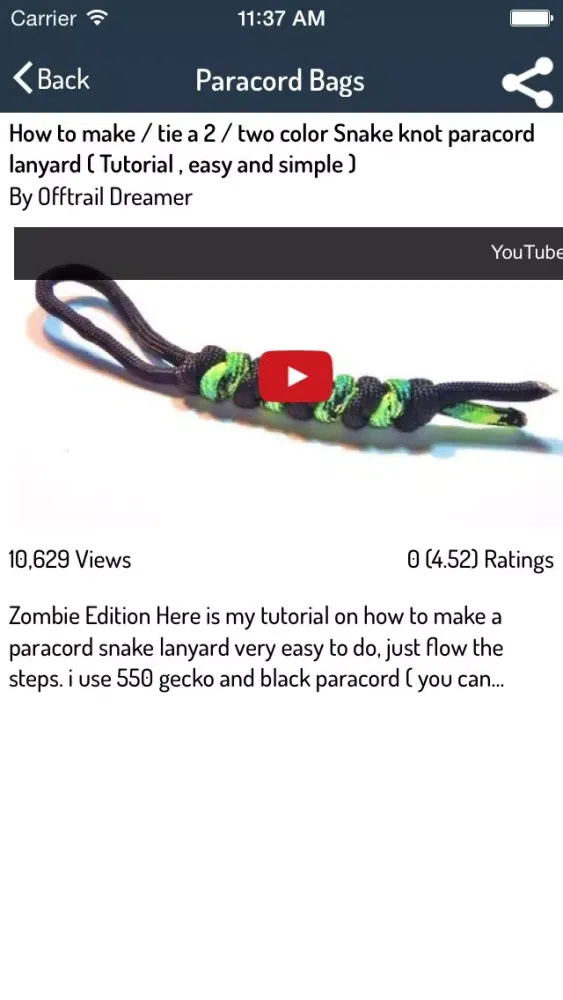 Zrzuty ekranu Paracord Styling Guide