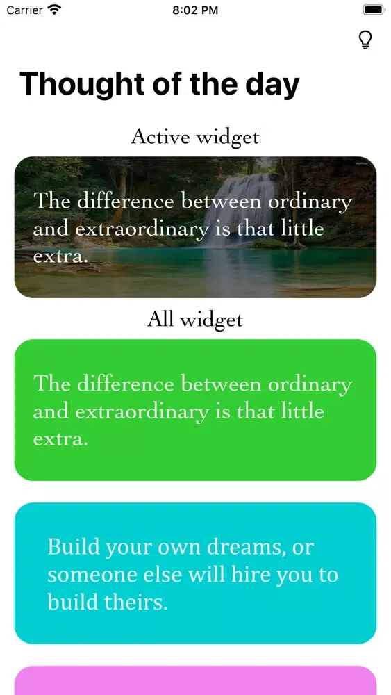 Capturas de pantalla de Thought Widget -Custom Designs