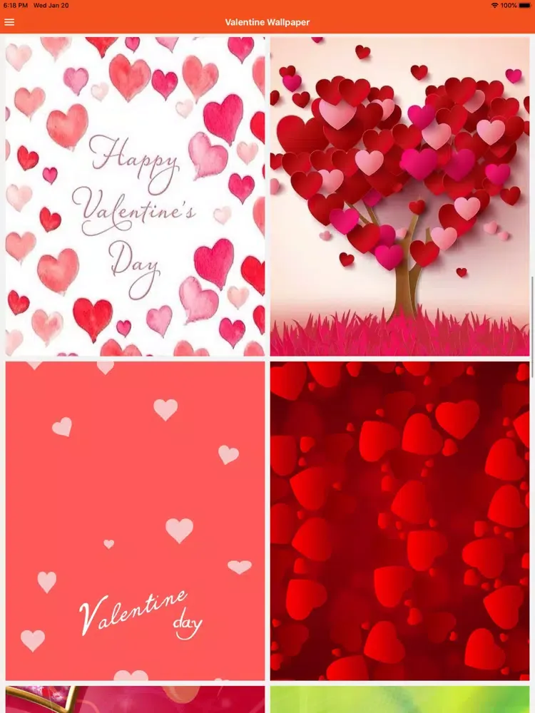 Tangkapan layar Valentine Walls iPad 