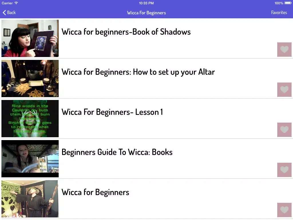 Captures d'écran de Wicca Guide iPad 