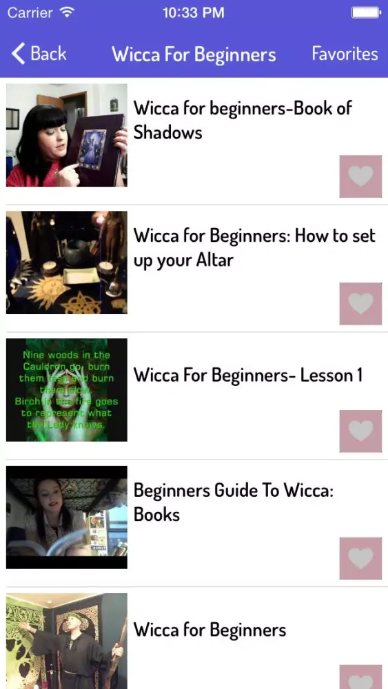 Captures d'écran de Wicca Guide