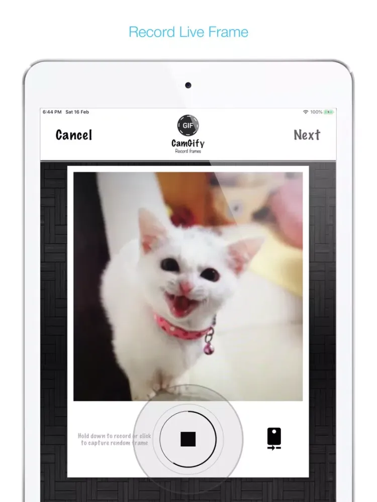 Tangkapan layar CamGify iPad 