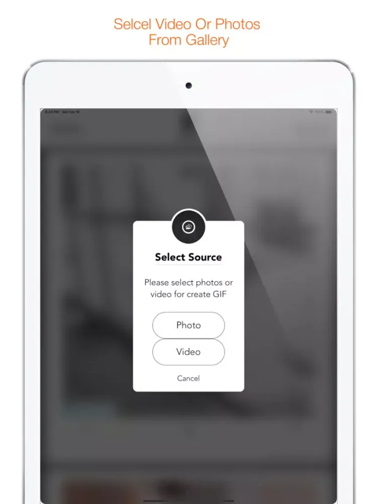 Tangkapan layar CamGify iPad 