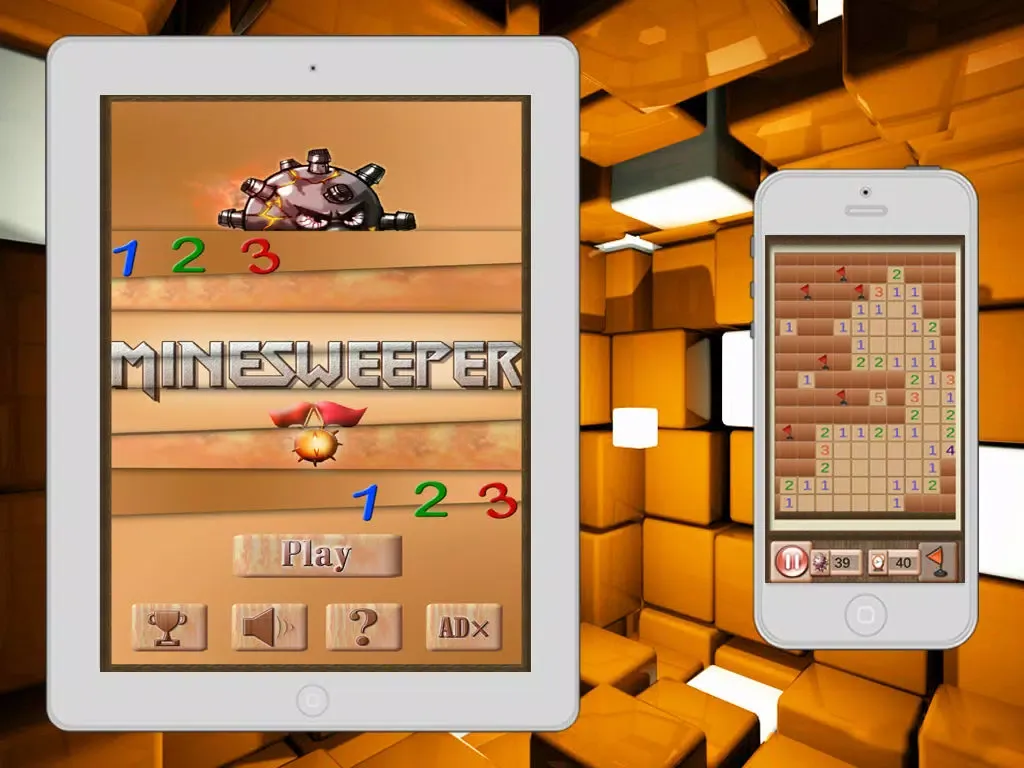 Mines - Minesweeper classic 6 for Brain Training 2015 iPad  Screenshots