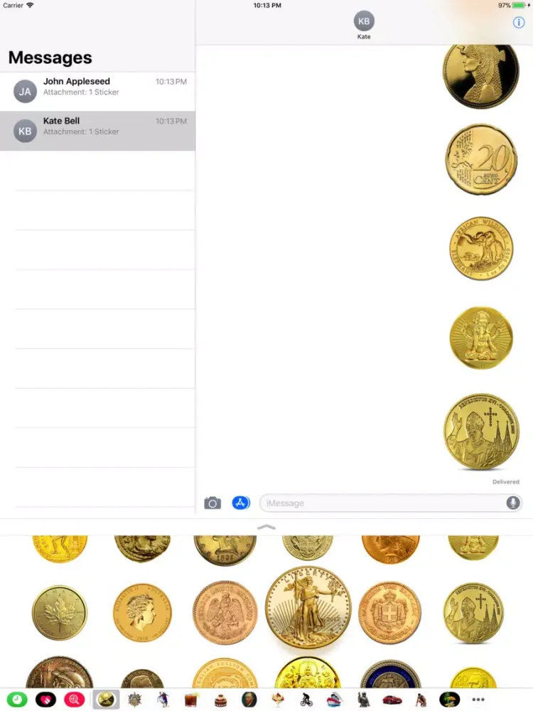 Captures d'écran de Coins Set Stickers iPad 
