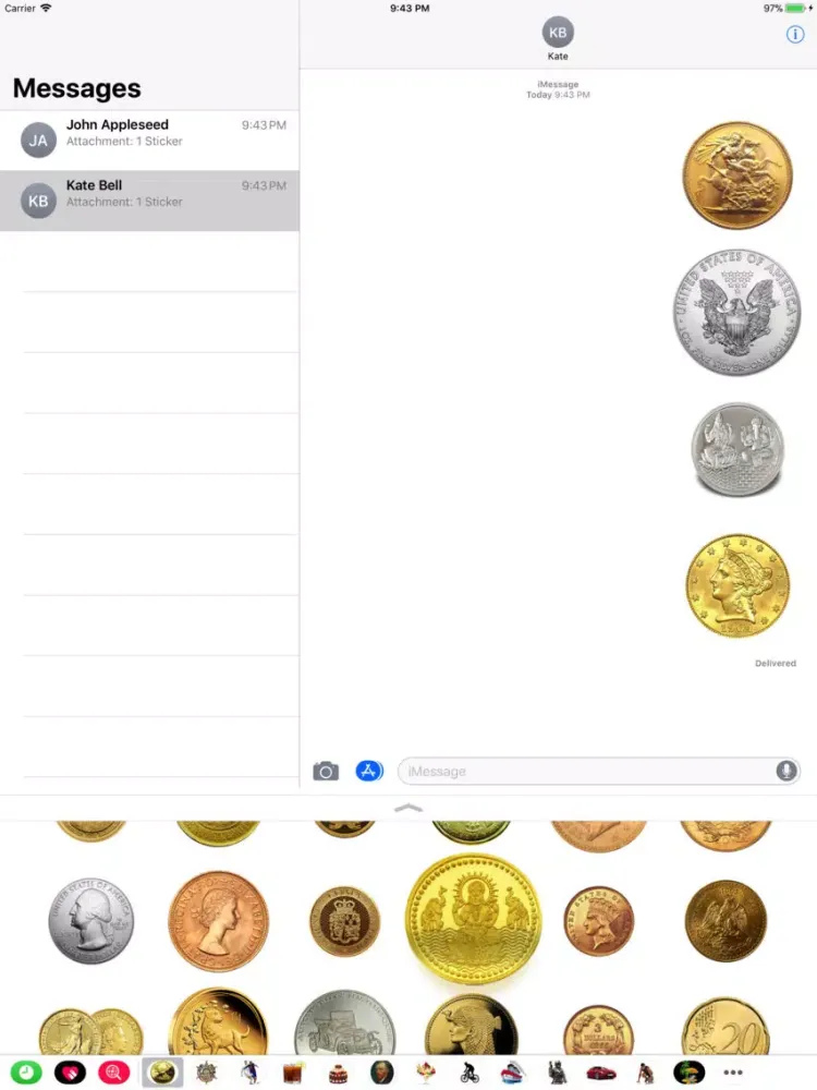 Captures d'écran de Coins Set Stickers iPad 
