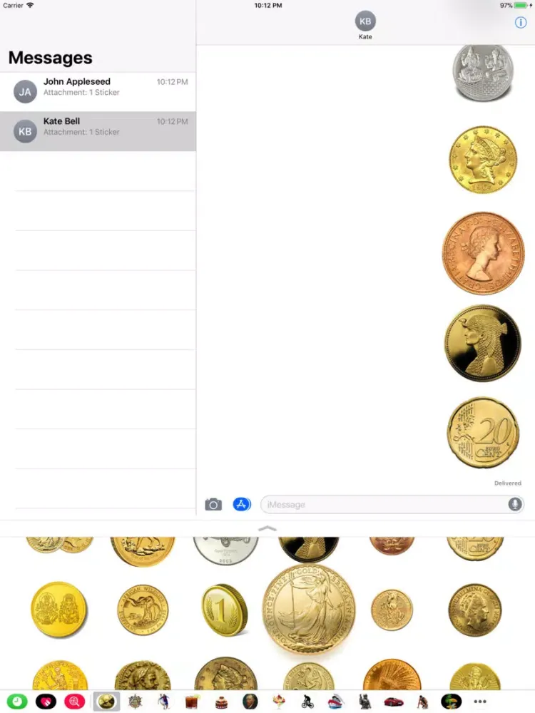 Captures d'écran de Coins Set Stickers iPad 