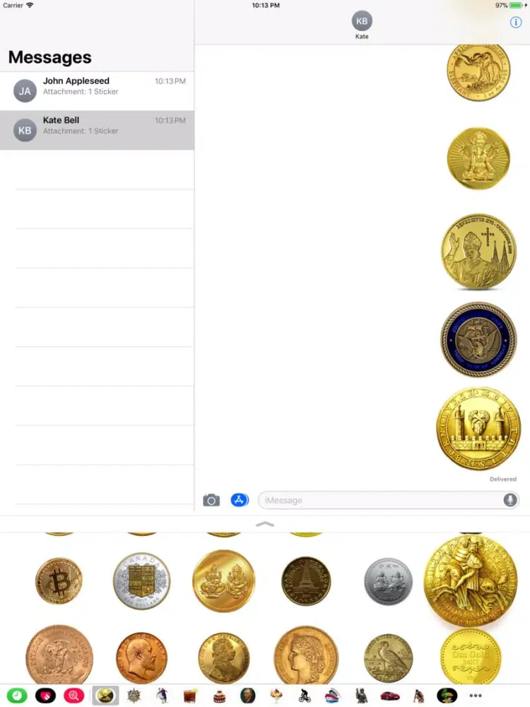 Captures d'écran de Coins Set Stickers iPad 