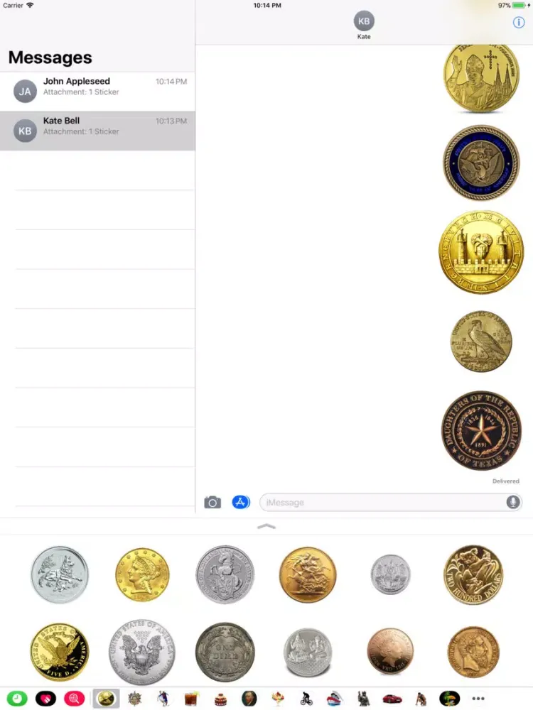 Captures d'écran de Coins Set Stickers iPad 