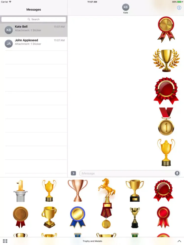 Trophy and Medals for iMessage iPad  スクリーンショット