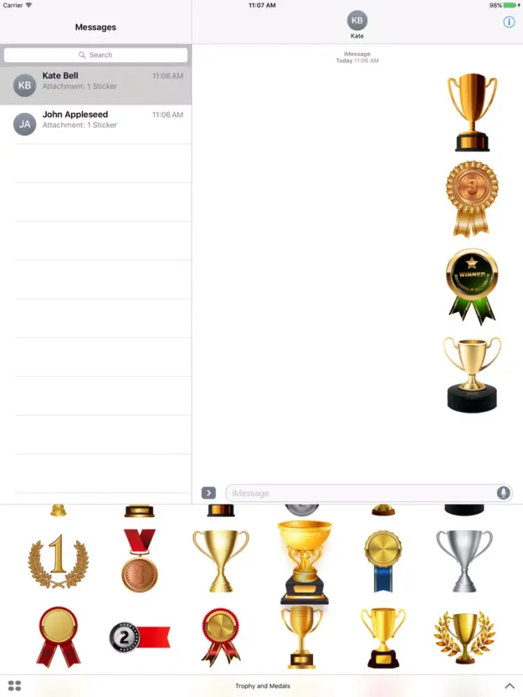 Trophy and Medals for iMessage iPad  スクリーンショット