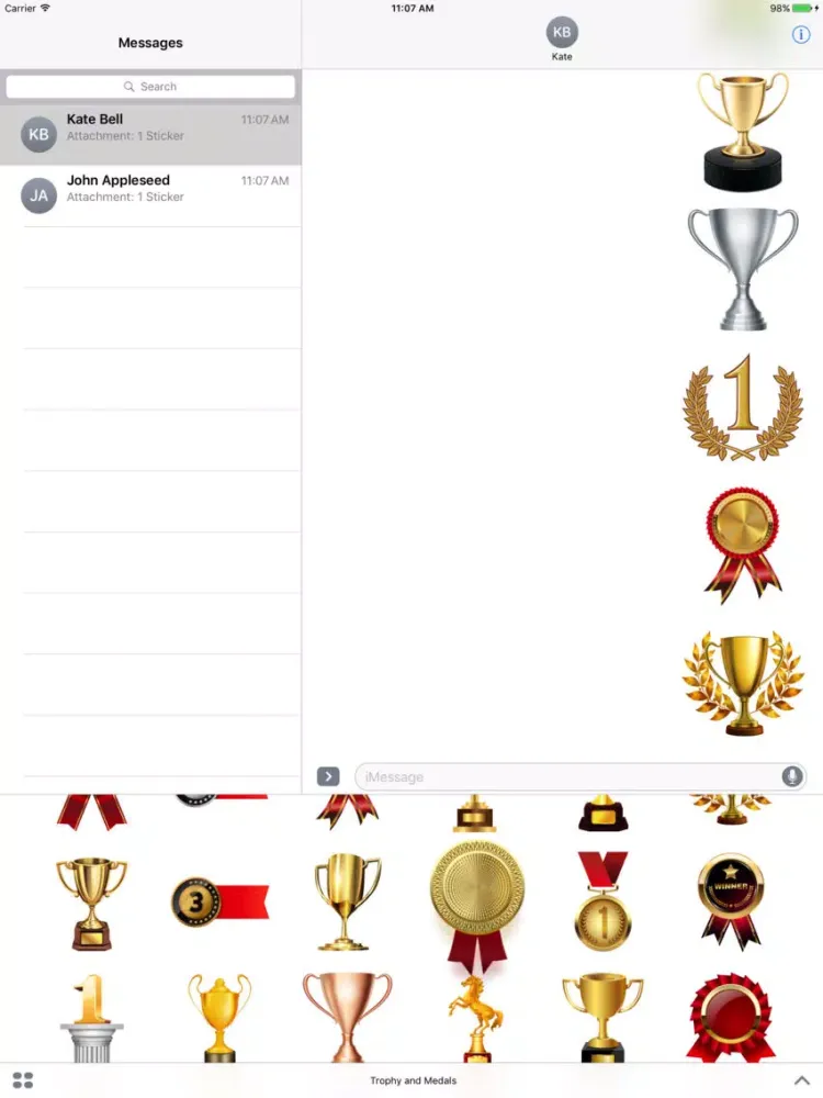 Trophy and Medals for iMessage iPad  スクリーンショット