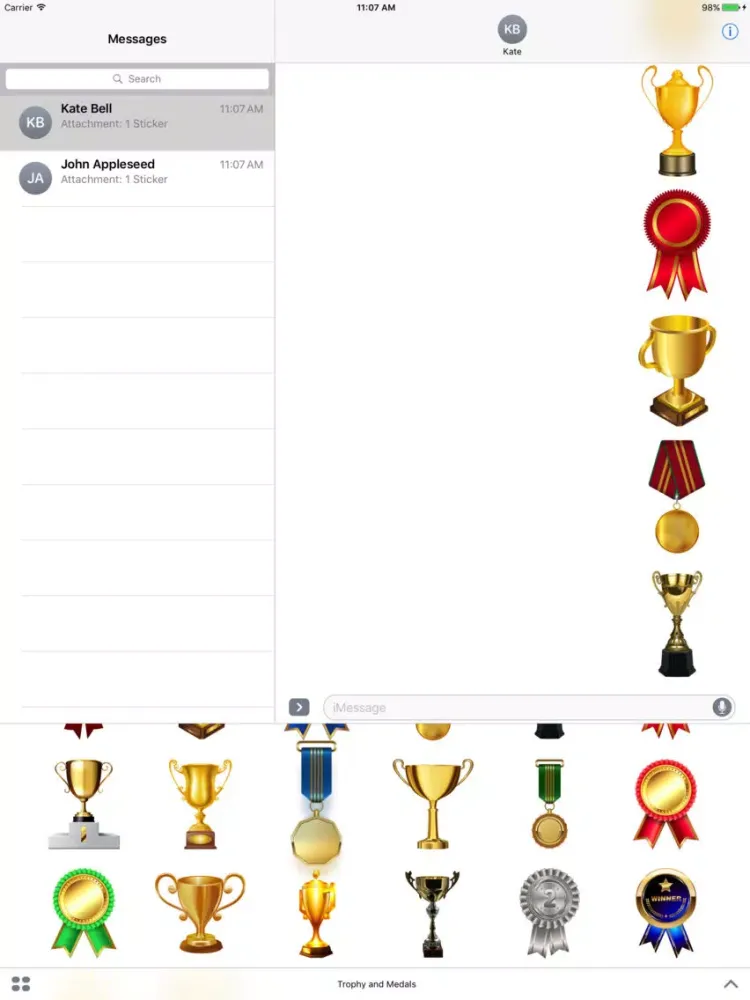 Trophy and Medals for iMessage iPad  スクリーンショット