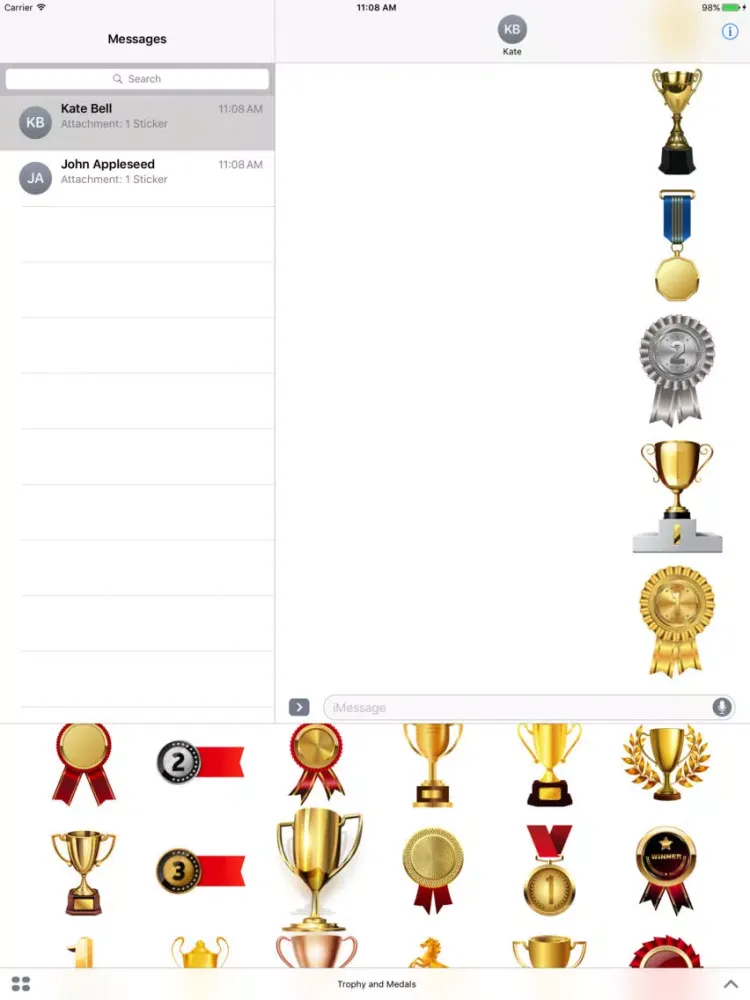Trophy and Medals for iMessage iPad  スクリーンショット