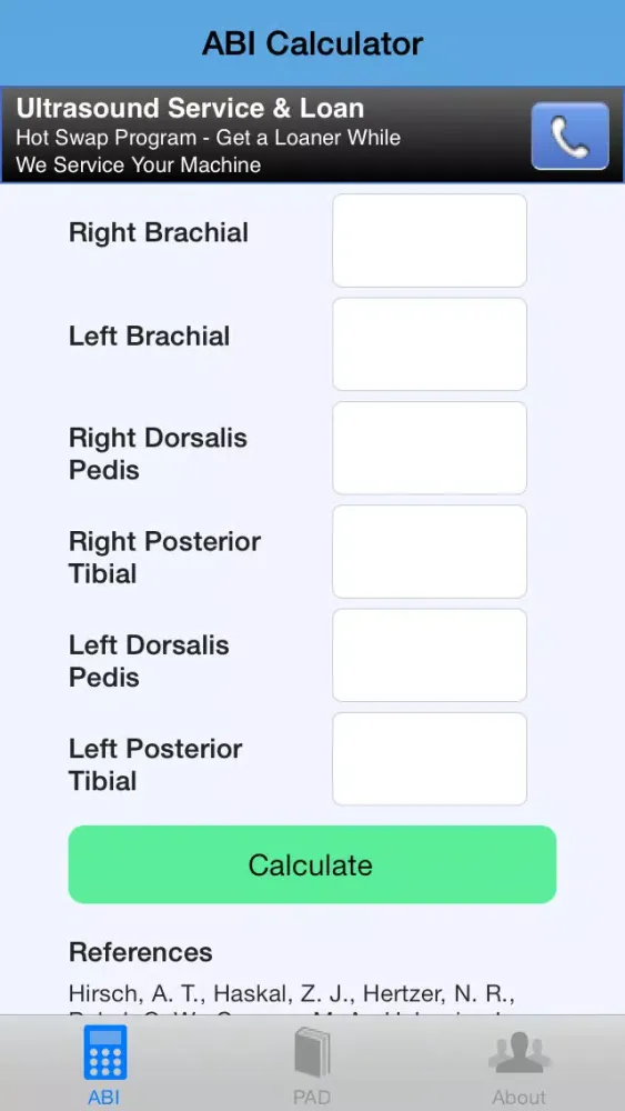 ABI Calculator and Reference स्क्रीनशॉट