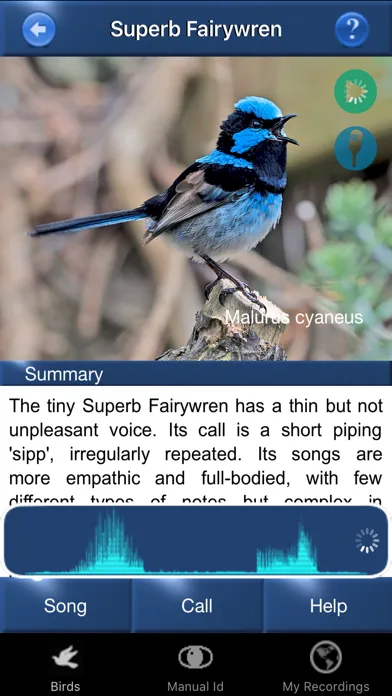 Capturas de pantalla de Bird Song Id Australia - Automatic Recognition