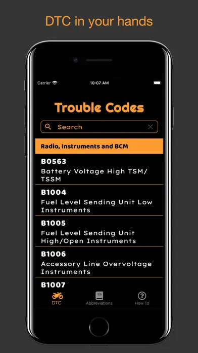 Capturas de pantalla de Harley Trouble Codes