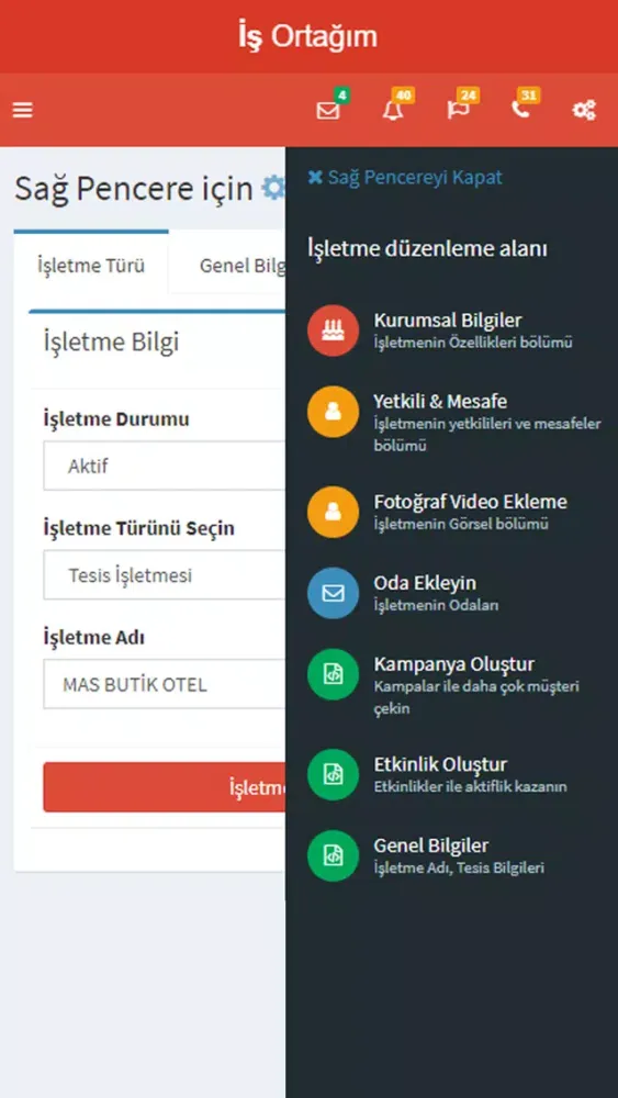 Capturas de tela do İş Ortağım Plus